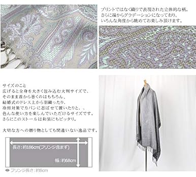 ✨未使用級✨おぼろ織　シルク100%ストール ブラックシルバー百貨店　富士山の麓 obope-01.jpg